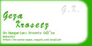 geza krosetz business card